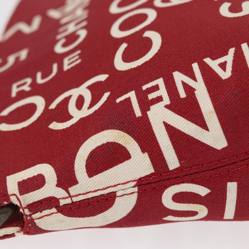 CHANEL Bycy Pouch Canvas Red CC Auth yk19768 - Picture 13 of 16